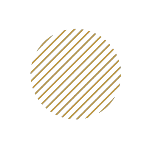 a gold abstract shape resembling  a filled-in circle